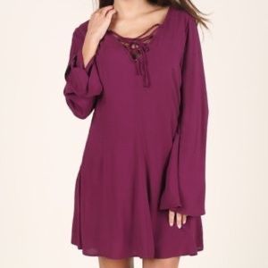 Altar’d State | Purple Bell Sleeve Casual Dress M